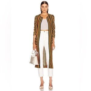 STAUD Mia Robe Duster Sweater in Pistachio & Cantaloupe Cocomaya XS